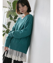 ◎Vネックニットプルオーバー