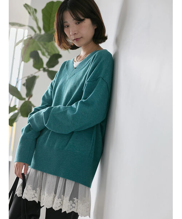 ◎Vネックニットプルオーバー