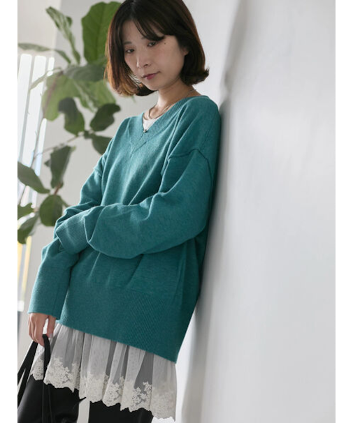 ◎Vネックニットプルオーバー