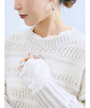 【帯電防止】袖口レースプルオーバー