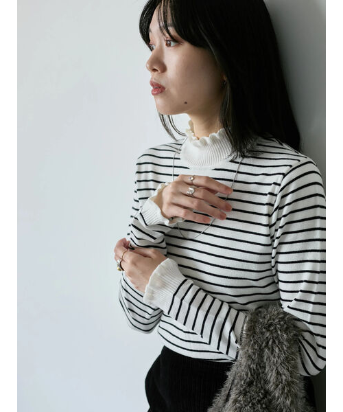 フリル衿ニットプルオーバー　L  160 フリル衿ニットプルオーバー L 160 フリル衿ニットプルオーバー