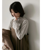 フリル衿ニットプルオーバー