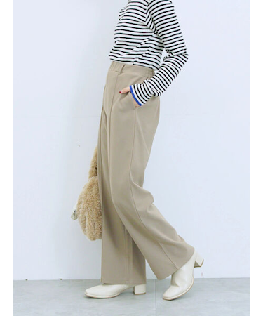 カットジョーゼット裏ボンディングパンツ