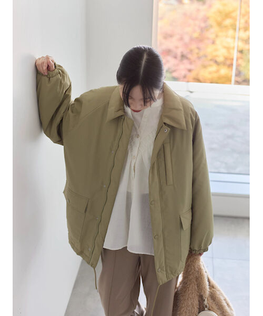 襟付中綿ブルゾン