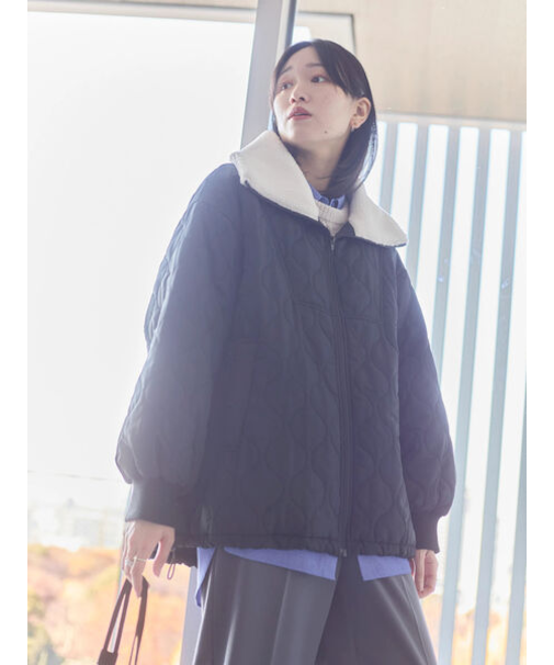 衿ボアキルトジャケット