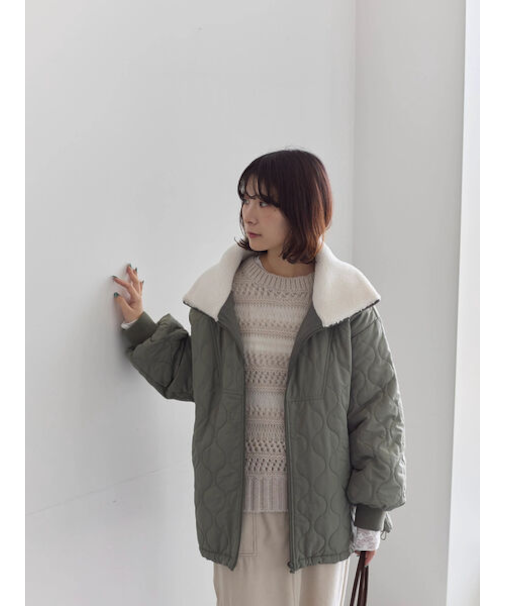 衿ボアキルトジャケット