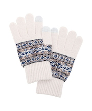 【スマホ対応】裏起毛雪柄グローブ