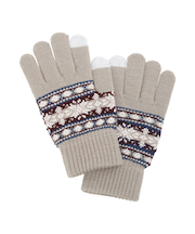 【スマホ対応】裏起毛雪柄グローブ