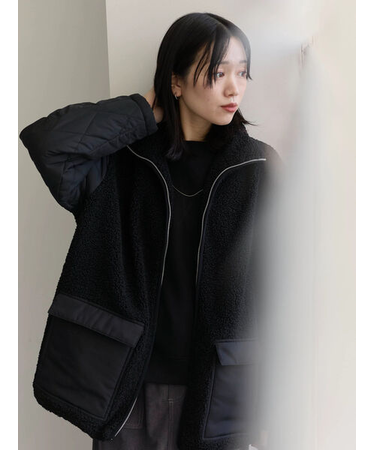 スタンドボアキルトジャケット