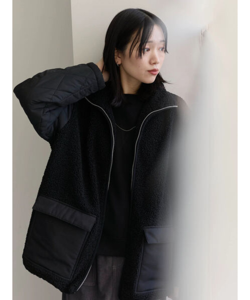 スタンドボアキルトジャケット