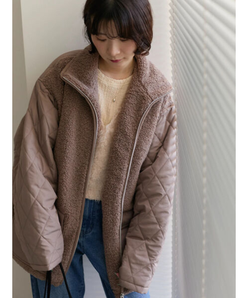 スタンドボアキルトジャケット