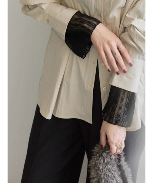 襟袖フリルカットソー