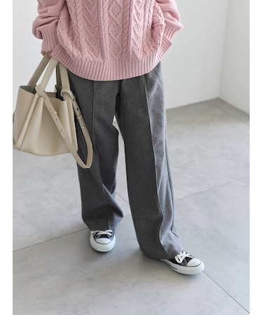 ヘリンボーンストレートパンツ