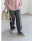 ヘリンボーンストレートパンツ