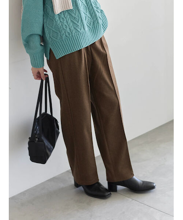 ヘリンボーンストレートパンツ