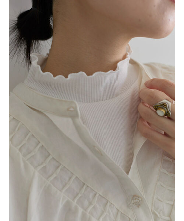 【吸湿発熱】リブフリル衿PO