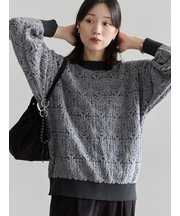 ジャカードモールニットプルオーバー