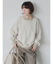 ジャカードモールニットプルオーバー