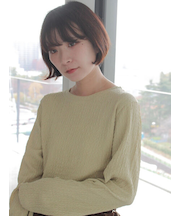 ふくれジャカードクルーネックプルオーバー