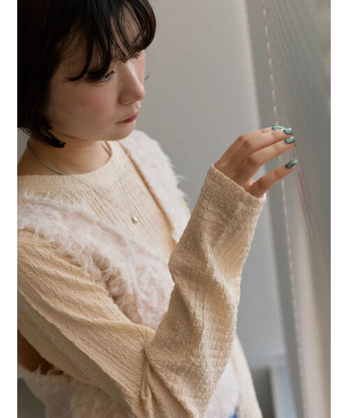 ふくれジャカードクルーネックプルオーバー