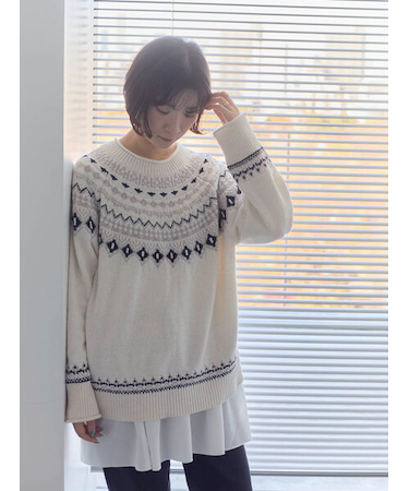 求心ラメモールニットプルオーバー