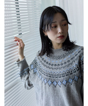 求心ラメモールニットプルオーバー