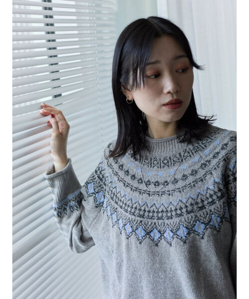 求心ラメモールニットプルオーバー