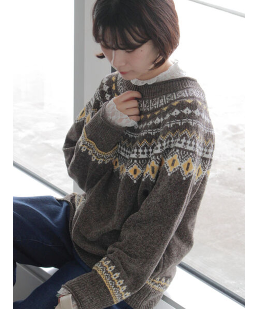 求心ラメモールニットプルオーバー