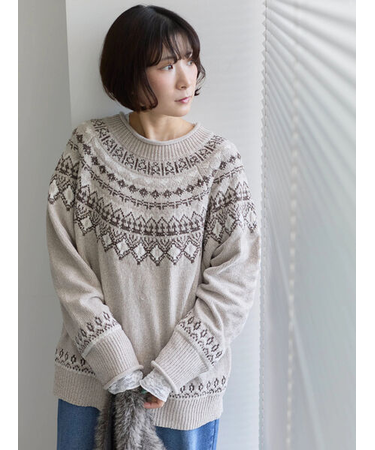 求心ラメモールニットプルオーバー