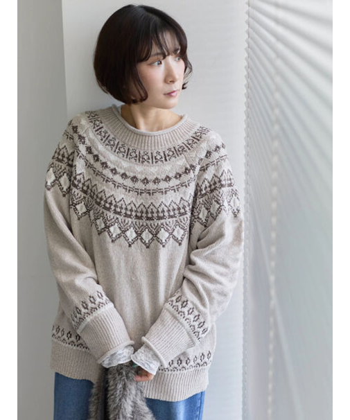 求心ラメモールニットプルオーバー