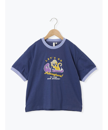【吸水速乾】リスプリントリンガーTシャツ