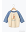 【おさるのジョージ】ラグラン配色7分袖Tシャツ