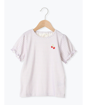 ◎チェリー刺繍ギンガムチェックTシャツ