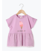 ◎アイスプリントチュールドッキングTシャツ
