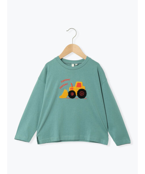 ブルドーザーさがら刺繍ロンT
