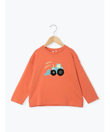 ブルドーザーさがら刺繍ロンT