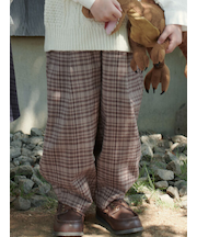 チェック柄コクーンパンツ