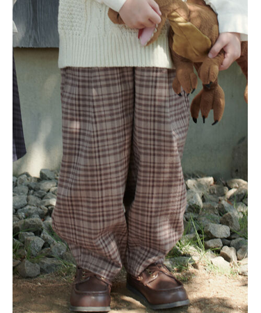 チェック柄コクーンパンツ