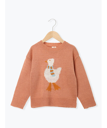 【マシンウォッシャブル】アヒルジャカードニット