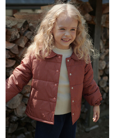 【撥水】チェック柄中綿ジャケット