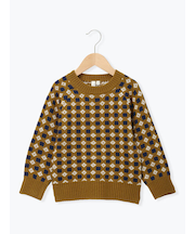 【マシンウォッシャブル】ジャカード総柄ニット