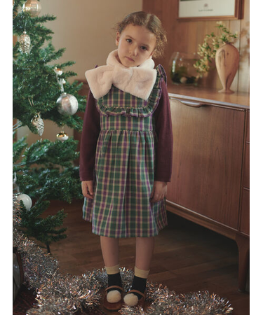 ヨークフリルチェックジャンバースカート