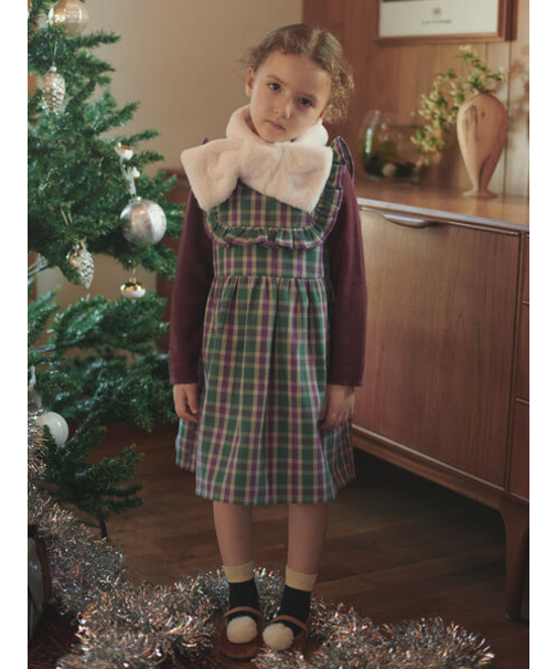 ヨークフリルチェックジャンバースカート