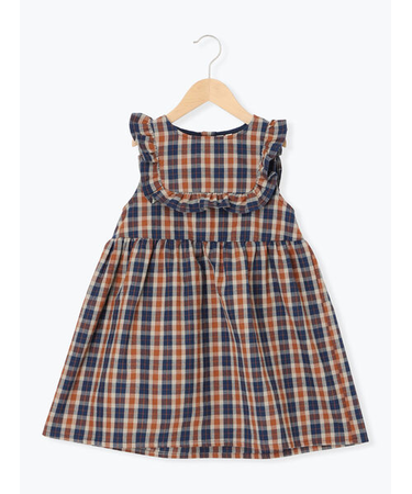 ヨークフリルチェックジャンバースカート