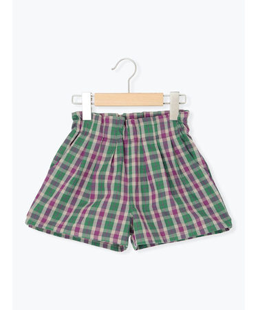 チェックショートパンツ