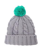 配色ポンポンニット帽