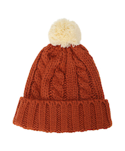 配色ポンポンニット帽