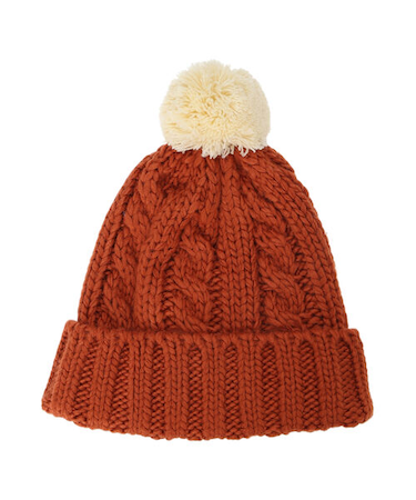 配色ポンポンニット帽