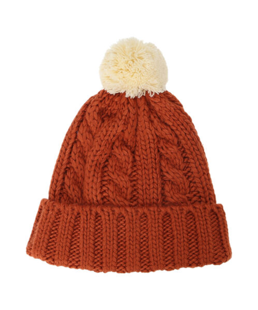 配色ポンポンニット帽