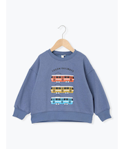 電車プリント裏起毛トレーナー